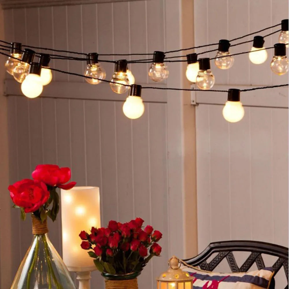 Festoon Led Globe Fairy String Lights Christmas Garland Street Bulb Outdoor For New Year Party Holiday Garden Decoration