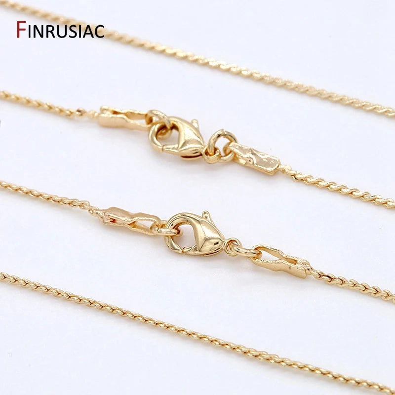 2021 New Trendy Simple 14k Gold Plated Twist Chain 1.2mm/2mm Necklace Chain, DIY Jewelry Accessories