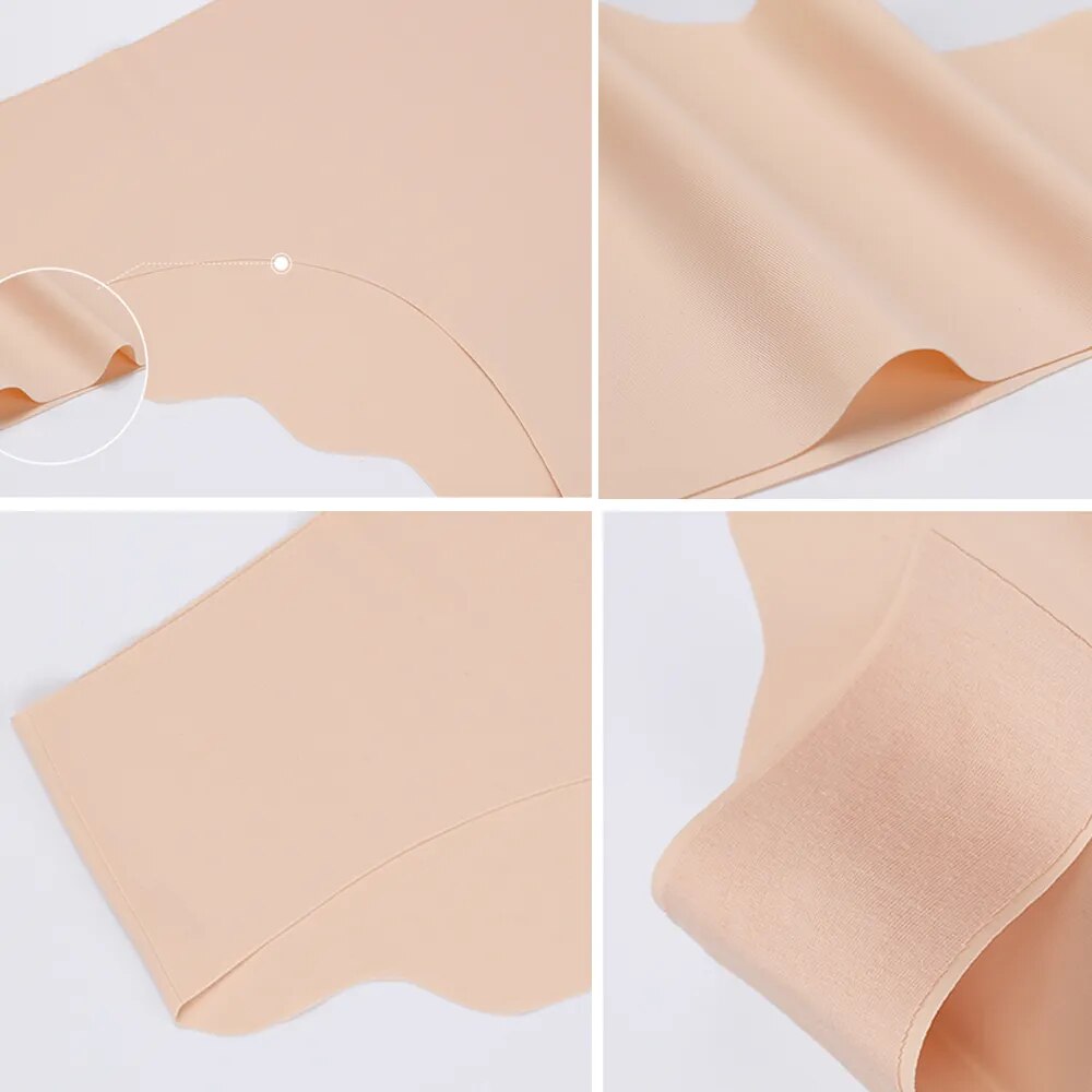 2022 Hot Sale Laser Cut Ladies Bikini Panties Ice Silk Seamless Panties Wave Cut Not Trace Women'S Panties