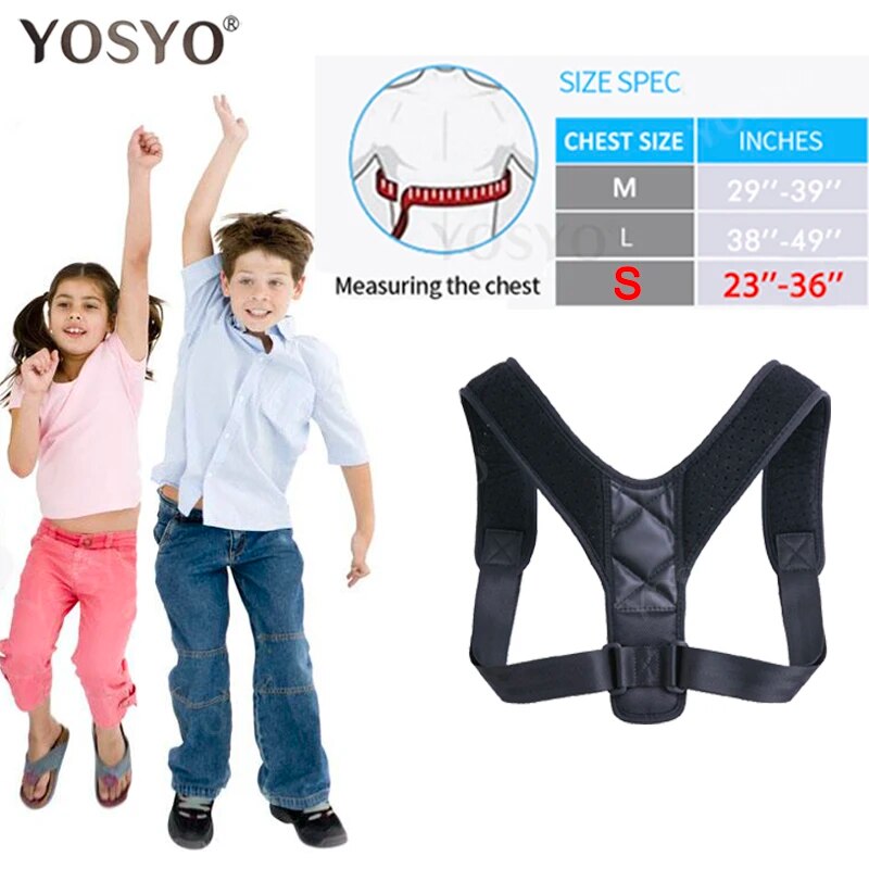 YOSYO Brace Support Belt Adjustable Back Posture Corrector Clavicle Spine Back Shoulder Lumbar Posture Correction