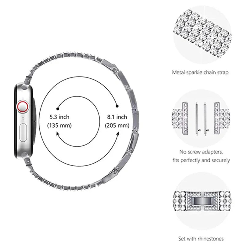 20mm 22mm Fran-lzp Diamond Strap for Samsung Galaxy Watch 3 41mm 45mm Band Bracelet S3 42mm 46mm Active 2 Gear Women Wristbands