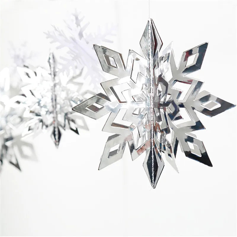 3D Artificial Snowflakes Paper Garland Festival Frozen Party Supplies Christmas Decorations for Home Wedding Birthday Party Snow