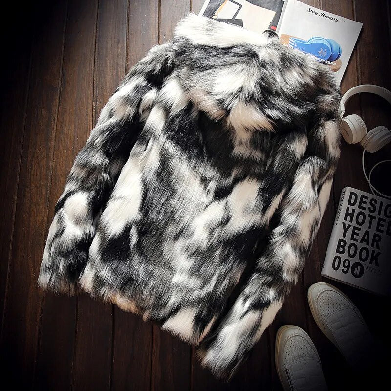 2021 Fashion Male keep warm winter slim simulation fox fur jackets/Men's High quality leisure hooded coats Thickening jackets