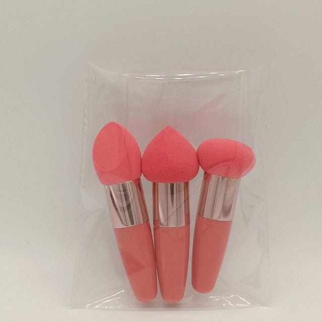 3Pcs Women Mushroom Head Brush Set