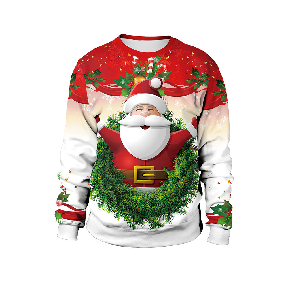 Women's Christmas Animal Print Pullover Round Neck Couple Sweater - QWIEL®