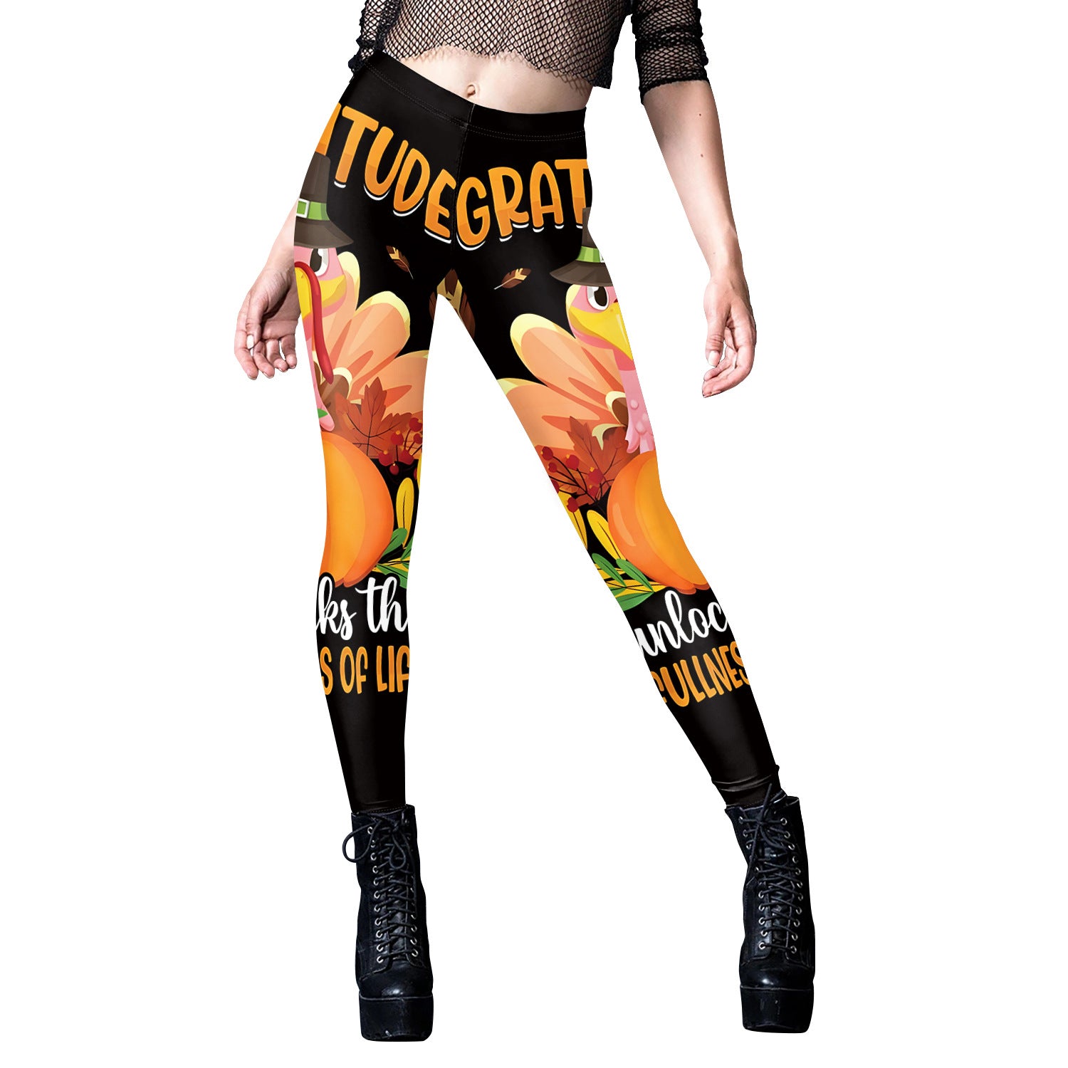 Women's Christmas Fruit Turkey Pattern Digital Printing Leggings