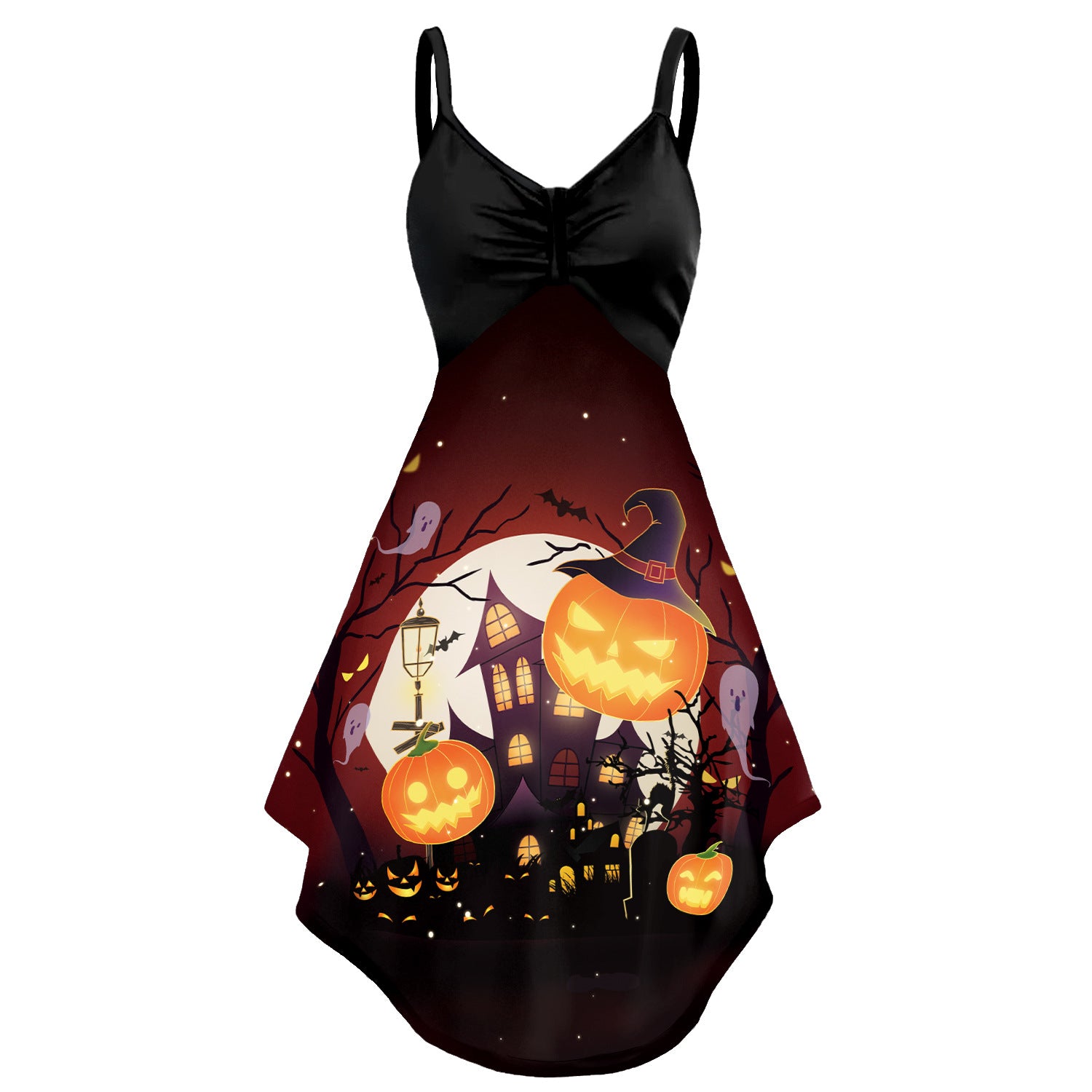 Women's Halloween Skull Head Printing Slip Dress - QWIEL®