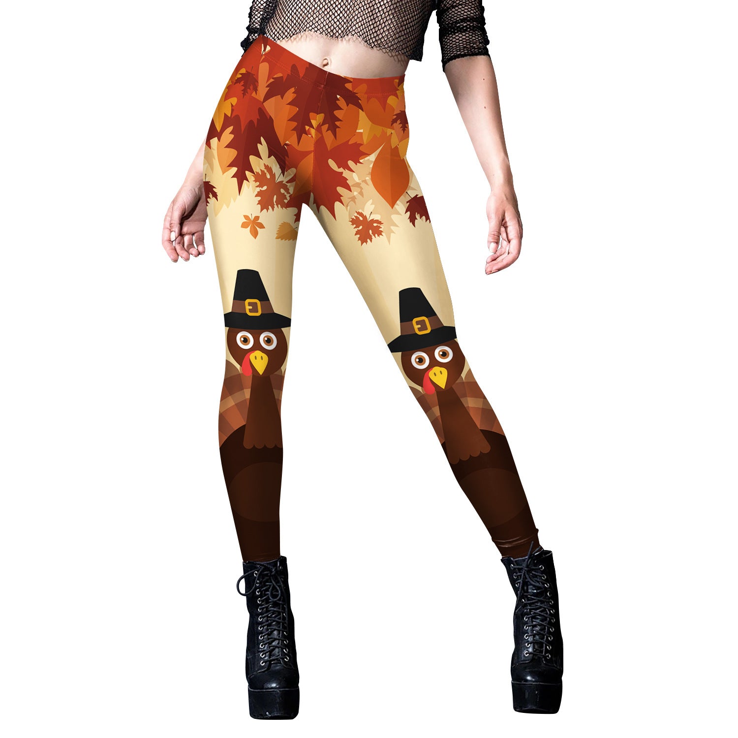 Women's Christmas Fruit Turkey Pattern Digital Printing Leggings