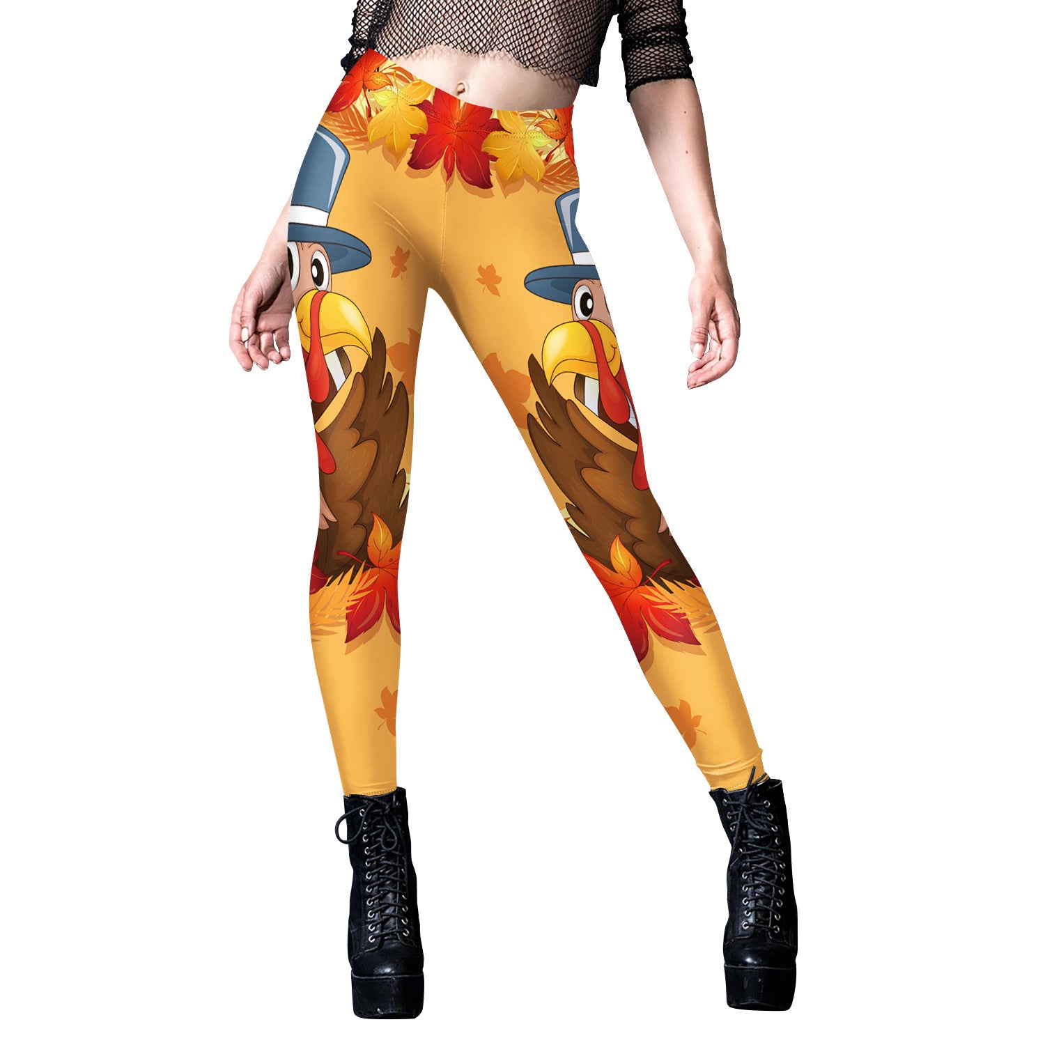 Women's Christmas Fruit Turkey Pattern Digital Printing Leggings