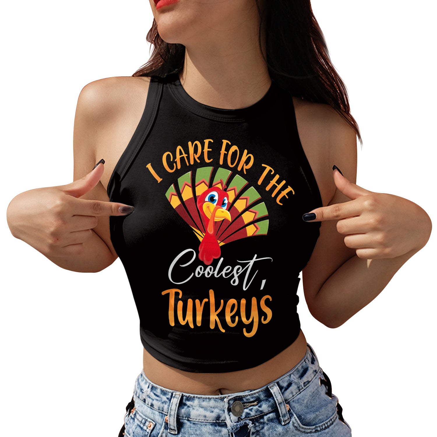 Women's Tight Letter Turkey Digital Printing Vest