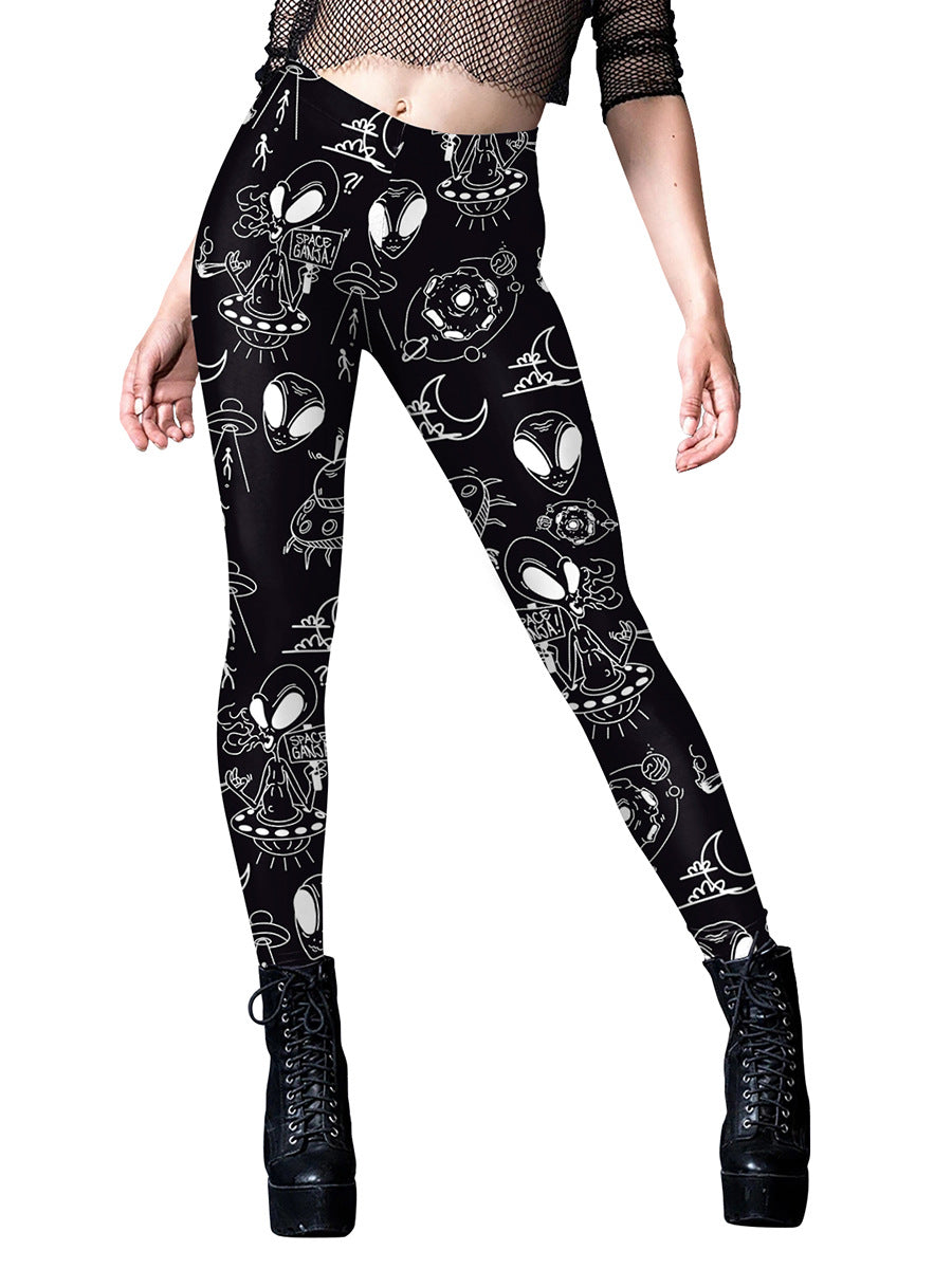 Women's Halloween Horror Hand Digital Printing Yoga Leggings - QWIEL®