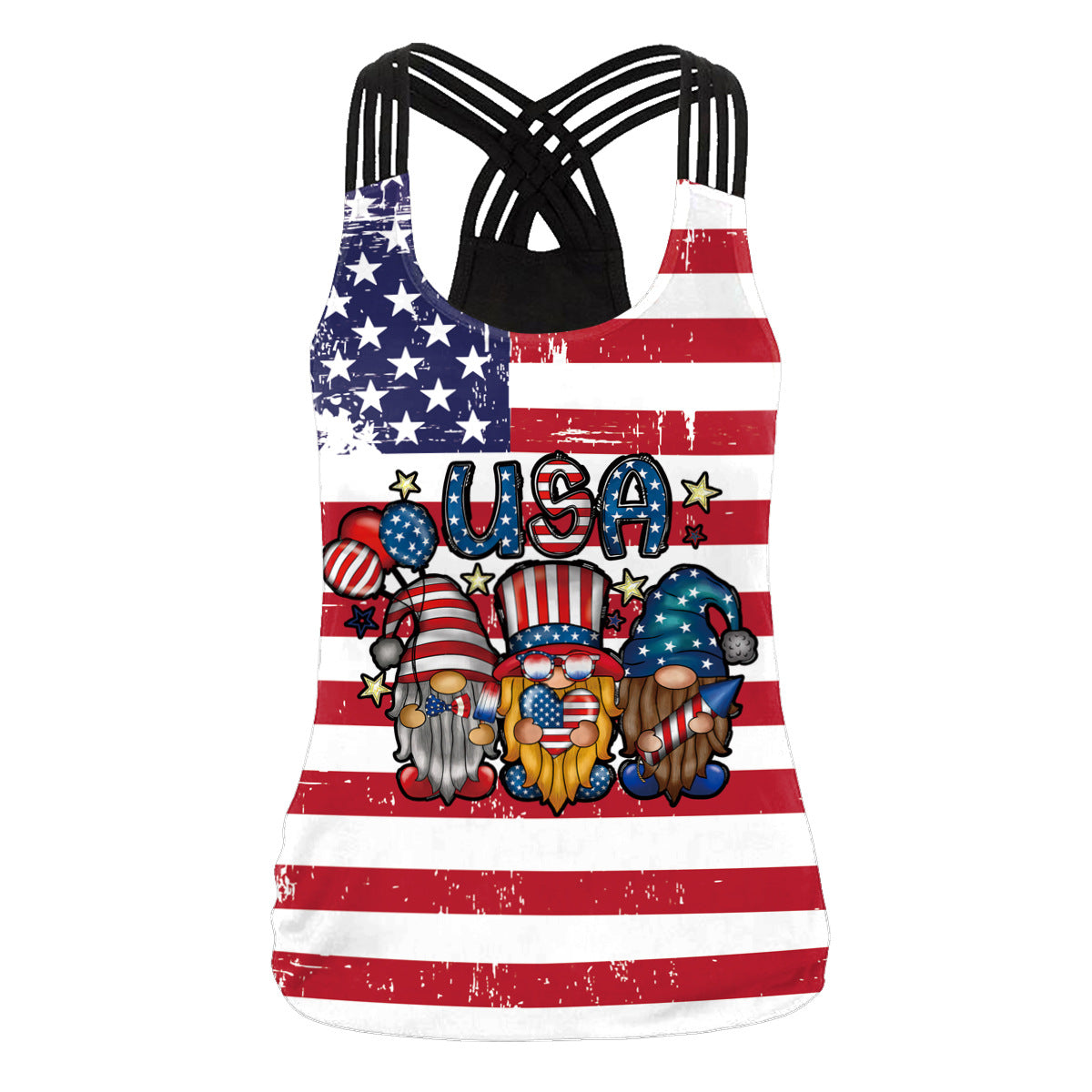 Women's Casual All-match Yoga Striped 3D Digital Printing Camisole