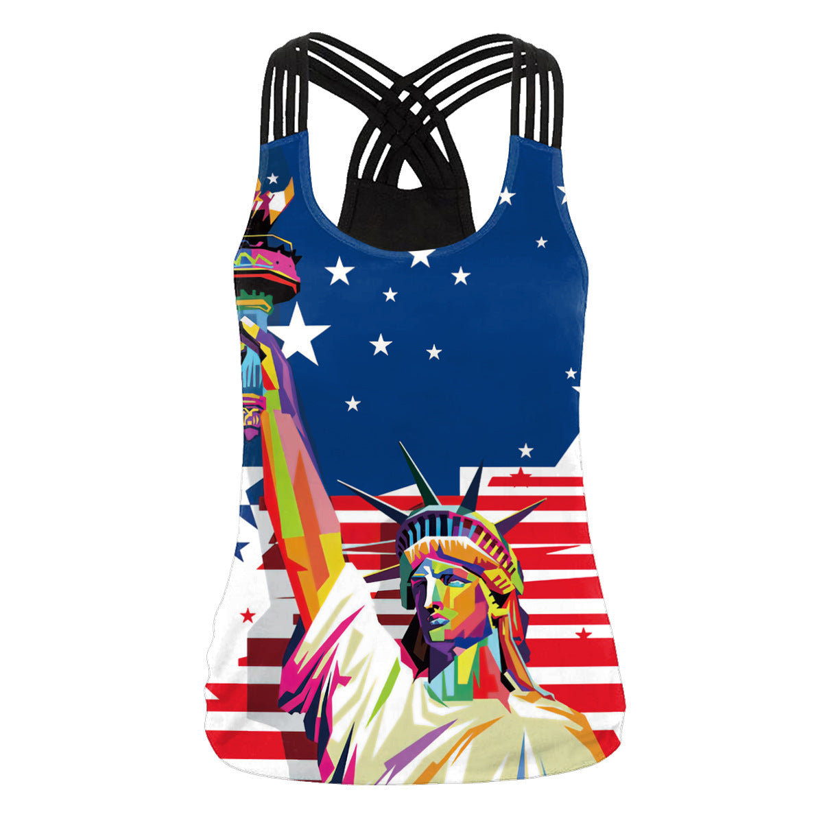 Women's Casual All-match Yoga Striped 3D Digital Printing Camisole