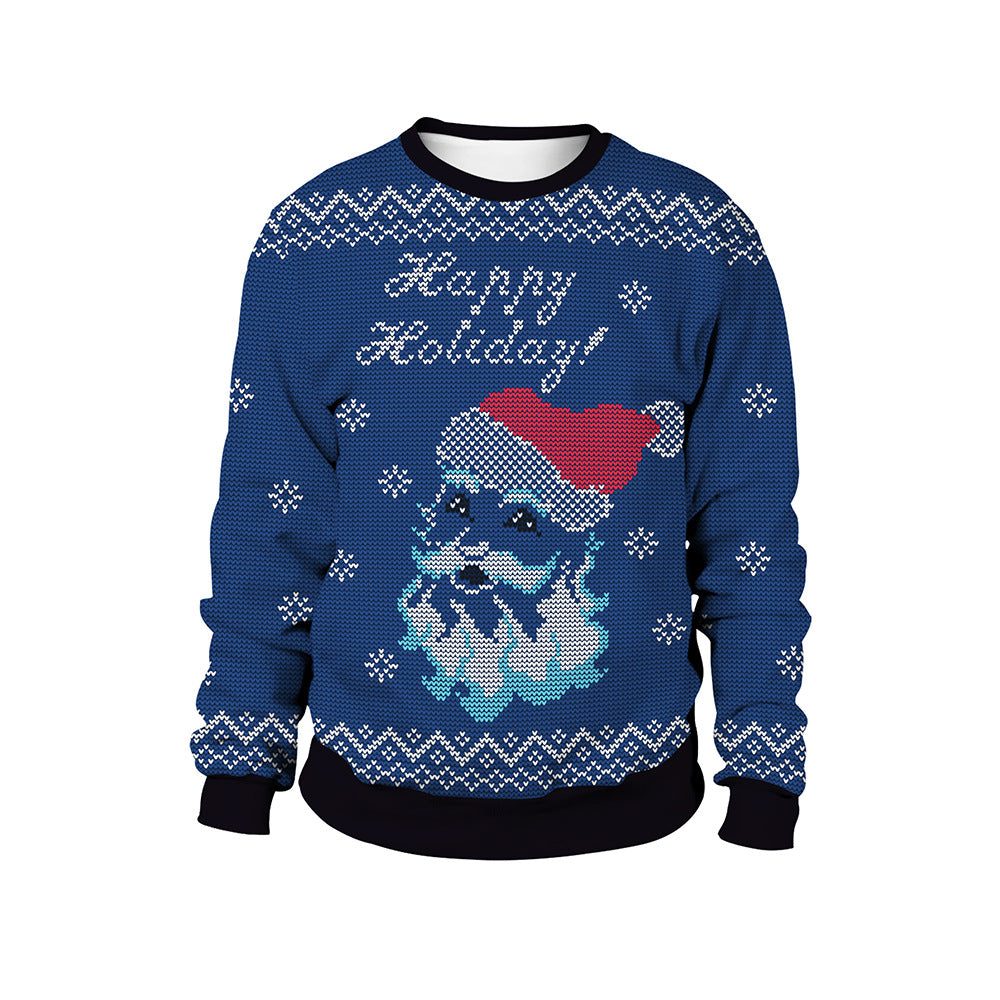 Women's Christmas Animal Print Pullover Round Neck Couple Sweater - QWIEL®
