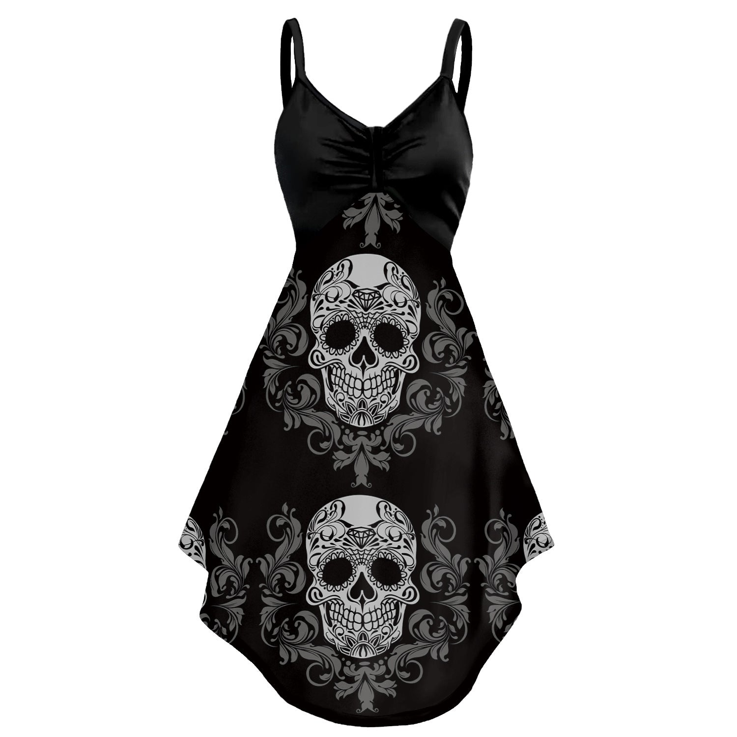 Women's Halloween Skull Head Printing Slip Dress - QWIEL®