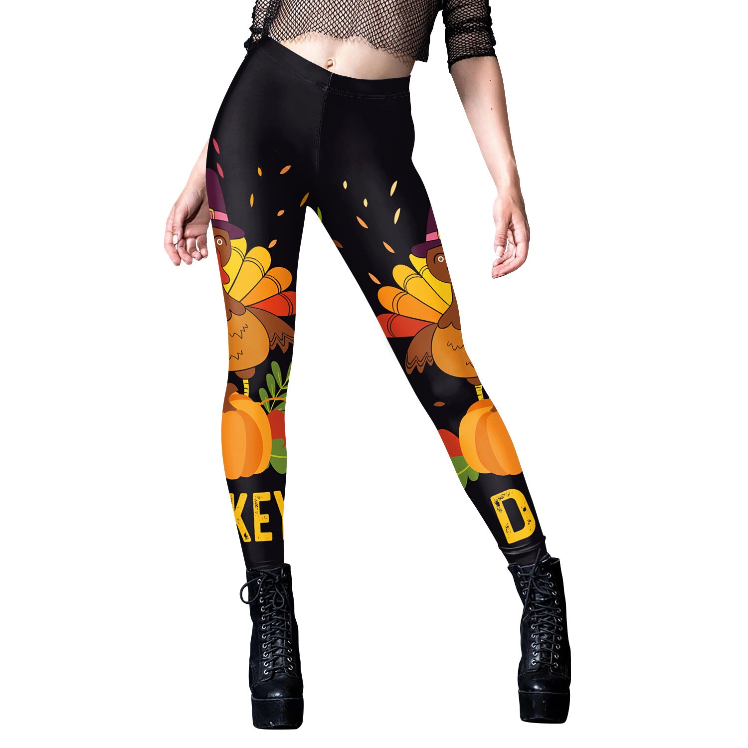 Women's Christmas Fruit Turkey Pattern Digital Printing Leggings