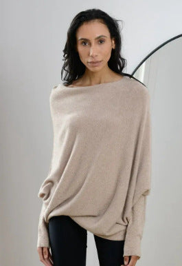 Women's Solid Color Round Neck Long Sleeve Knitted Sweater