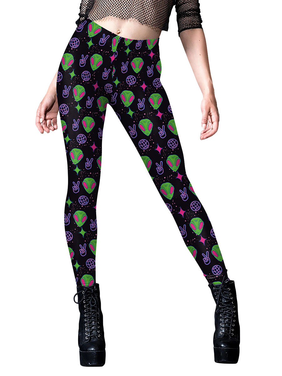 Women's Halloween Horror Hand Digital Printing Yoga Leggings - QWIEL®