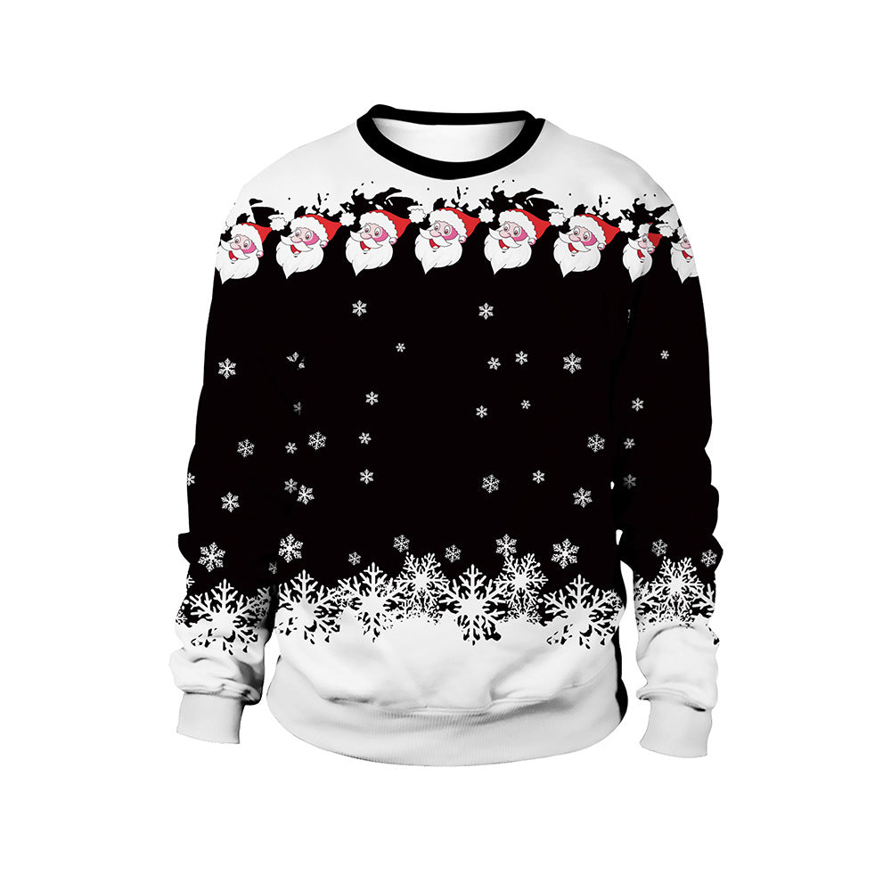 Women's Christmas Animal Print Pullover Round Neck Couple Sweater - QWIEL®