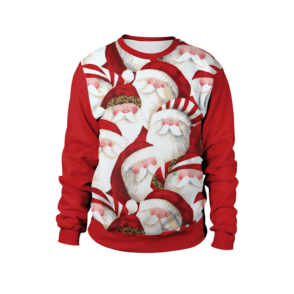 Women's Christmas Animal Print Pullover Round Neck Couple Sweater - QWIEL®