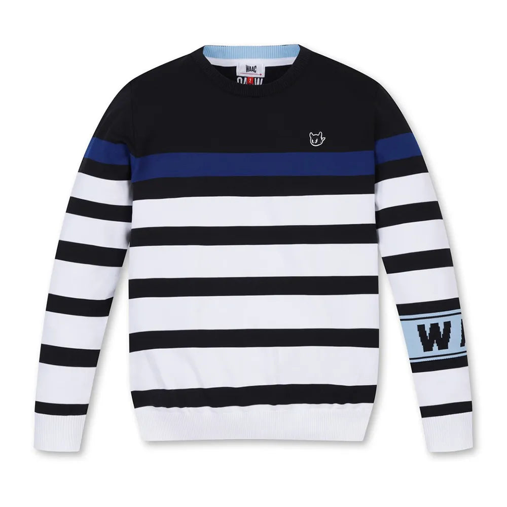 A Handsome Autumn Striped All-match Men's Knitted Sweater, Outdoor Sports Golf Warm Jacket, Korean Design, Trendy and Unique!!"