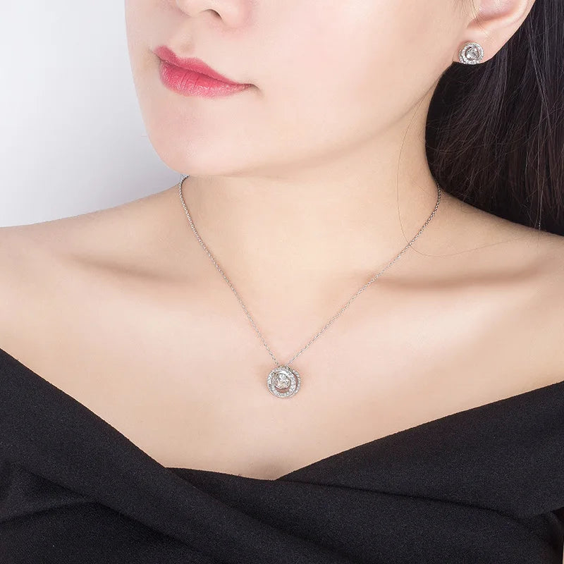 2023 New Trend Original Fine Jewelry Set Charm Fashion Gold Silver Austrian Crystal Adjustable Necklace Gift For Women With Logo