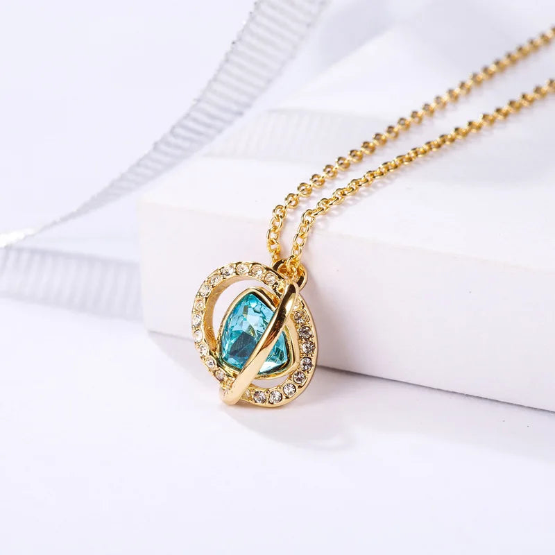 2023 New Trend Original Fine Jewelry Set Charm Fashion Gold Silver Austrian Crystal Adjustable Necklace Gift For Women With Logo