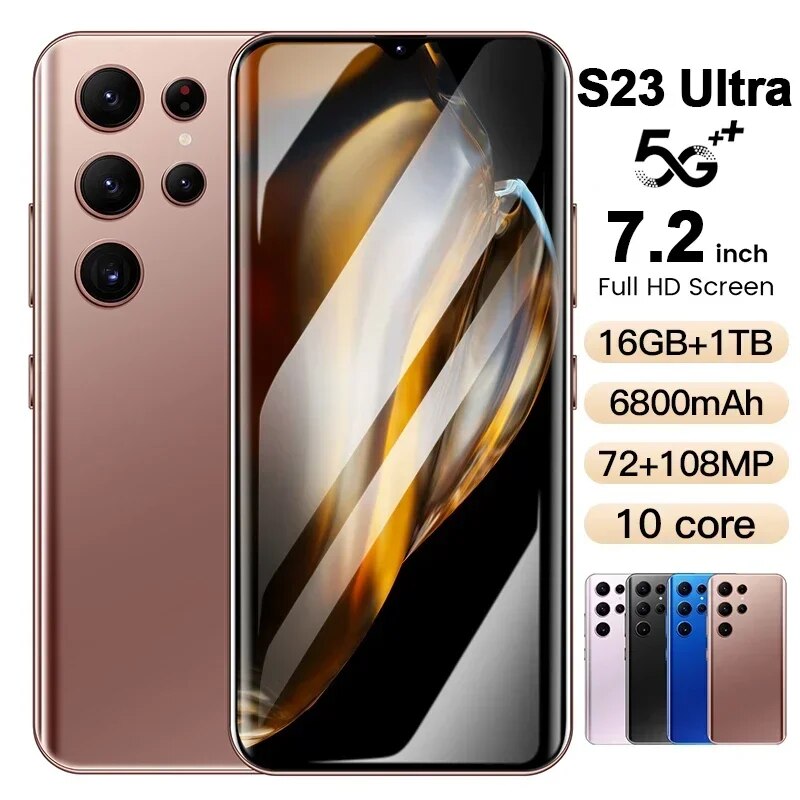 2023 S23 Ultra new smartphone android telefone 6800mAh 16+1TB 7.2inch hd screen cell phone pro Camera 5g mobile phones Unlock