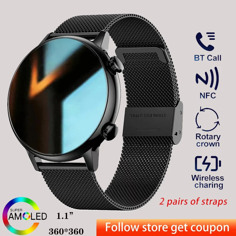 2023 New HK39 AMOLED Bluetooth Call NFC Smart Watch Women Custom Dial Watches Men Sport Fitness Tracker Heart Rate Smartwatch