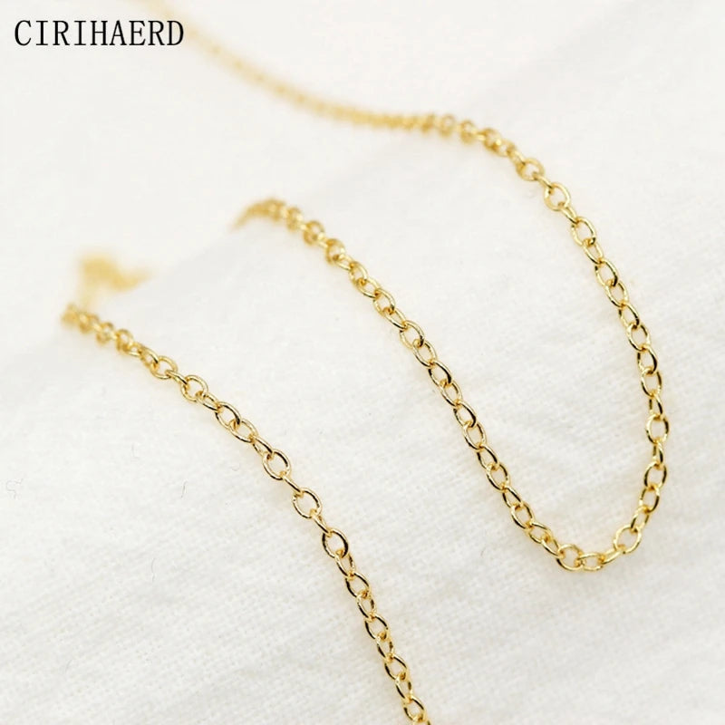 14K Gold Plated Women's Neck Chain DIY Making Tassel Necklace Extension Chain Supplies Components For Jewelry Accessories Sale