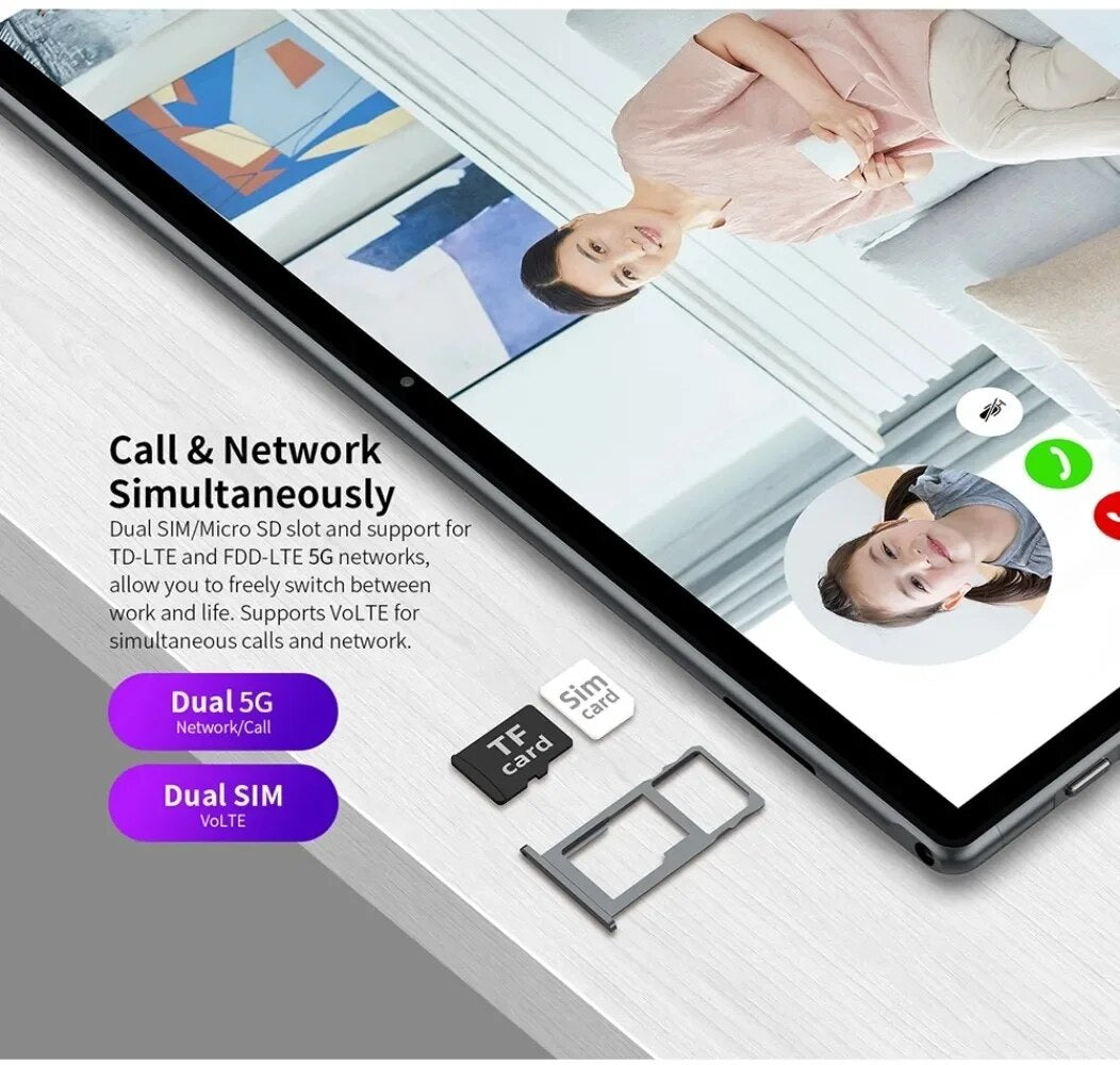 2023 New Tablet 6 Pro 2 in 1 Snapdragon 870 Android 12 System 10.1-inch 5GWIFI 16G RAM 1TB ROM Global Edition Dual SIM Card Pad