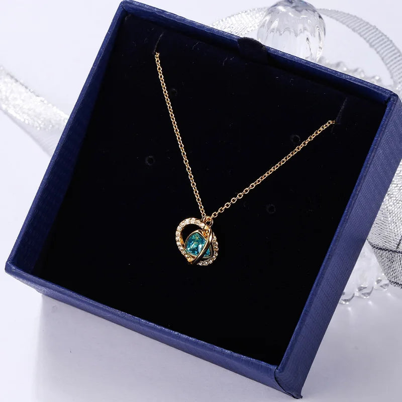 2023 New Trend Original Fine Jewelry Set Charm Fashion Gold Silver Austrian Crystal Adjustable Necklace Gift For Women With Logo