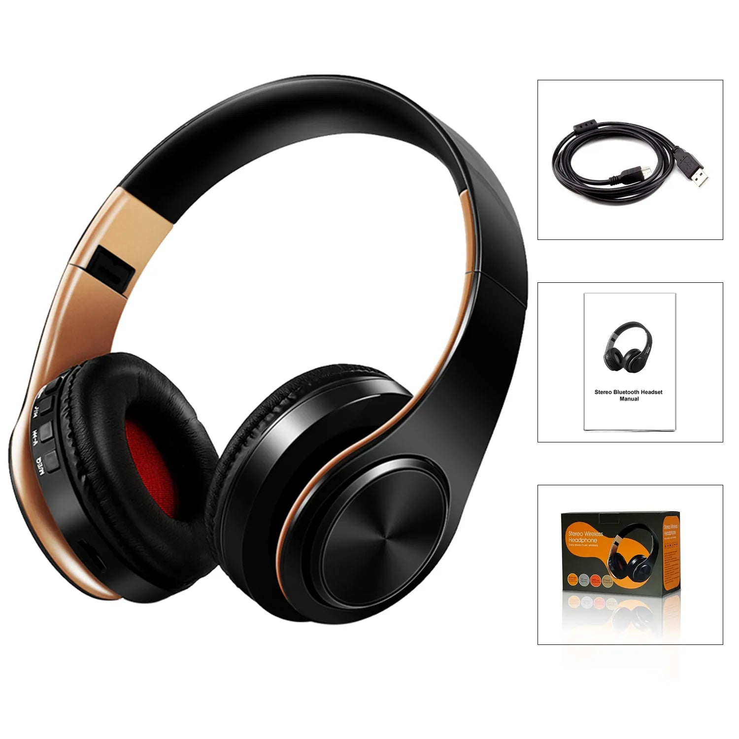 2023 Upgrading Wireless Bluetooth Headphones Stereo Headset Music Sports Overhead Earphone with Mic for Smart Phone TV PC Tablet