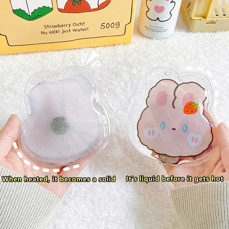 2 Styles Mini Winter Reusable Gel Hand Warmer Cute Cartoon Instant Self Heating Pack Warmer Portable Hot Water Bottle Bags