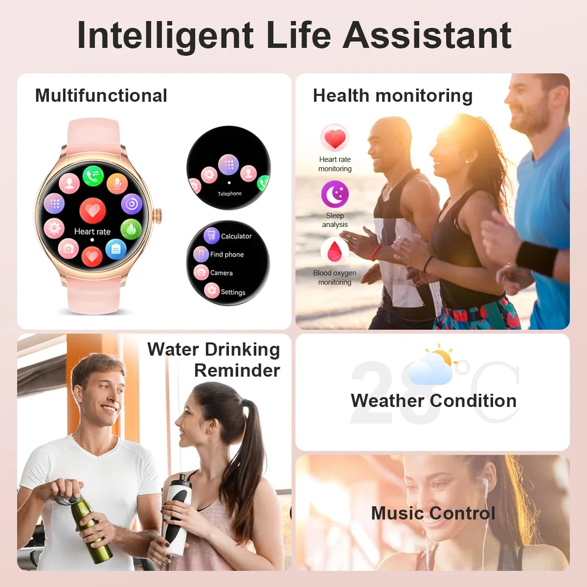2023 New Bluetooth Call Smart Watch Women 1.39inch 360*360 HD Display Screen Custom Watch Face Luxury Waterproof Lady Smartwatch