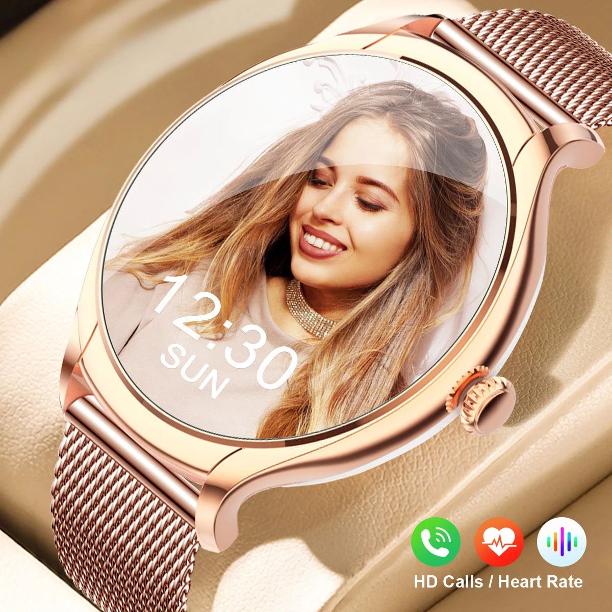 2023 New Bluetooth Call Smart Watch Women 1.39inch 360*360 HD Display Screen Custom Watch Face Luxury Waterproof Lady Smartwatch