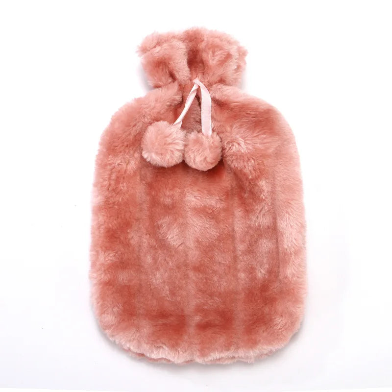 1PC 2L Removable Hot Water Bottle Bag Plush Cover Winter Protective Case Heat Preservation Covers Soft Warm Portable Pain Relief