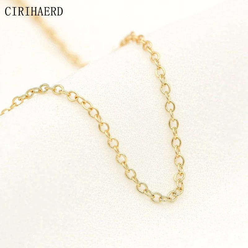 14K Gold Plated Women's Neck Chain DIY Making Tassel Necklace Extension Chain Supplies Components For Jewelry Accessories Sale