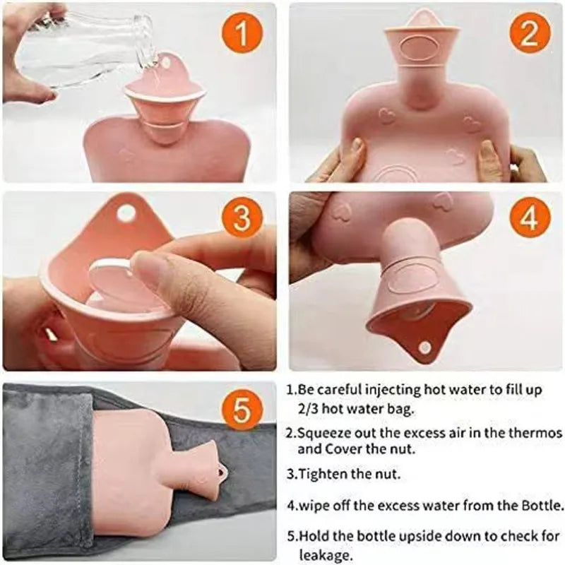 "Three-Piece Set" Water Injection Hot Water Bottle Warm Belt Warm Hands Warm Waist Warm Neck Warm Belly Warm Portable Waistband