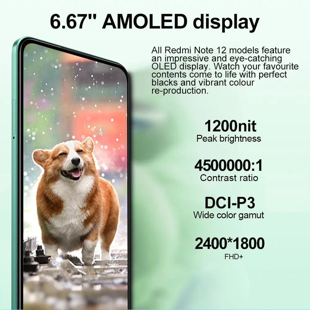 Xiaomi Redmi Note 12 5G Smartphone Global Version 128GB/256GB NFC  6.67" Snapdragon® 4 Gen 1 120Hz AMOLED 33W Fast Charging