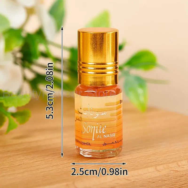 1PC 3ML Muslim Roll On Essential Oil Perfume Floral Notes Lasting Fragrance Women Men Alcohol Free Perfumes Body Deodorization