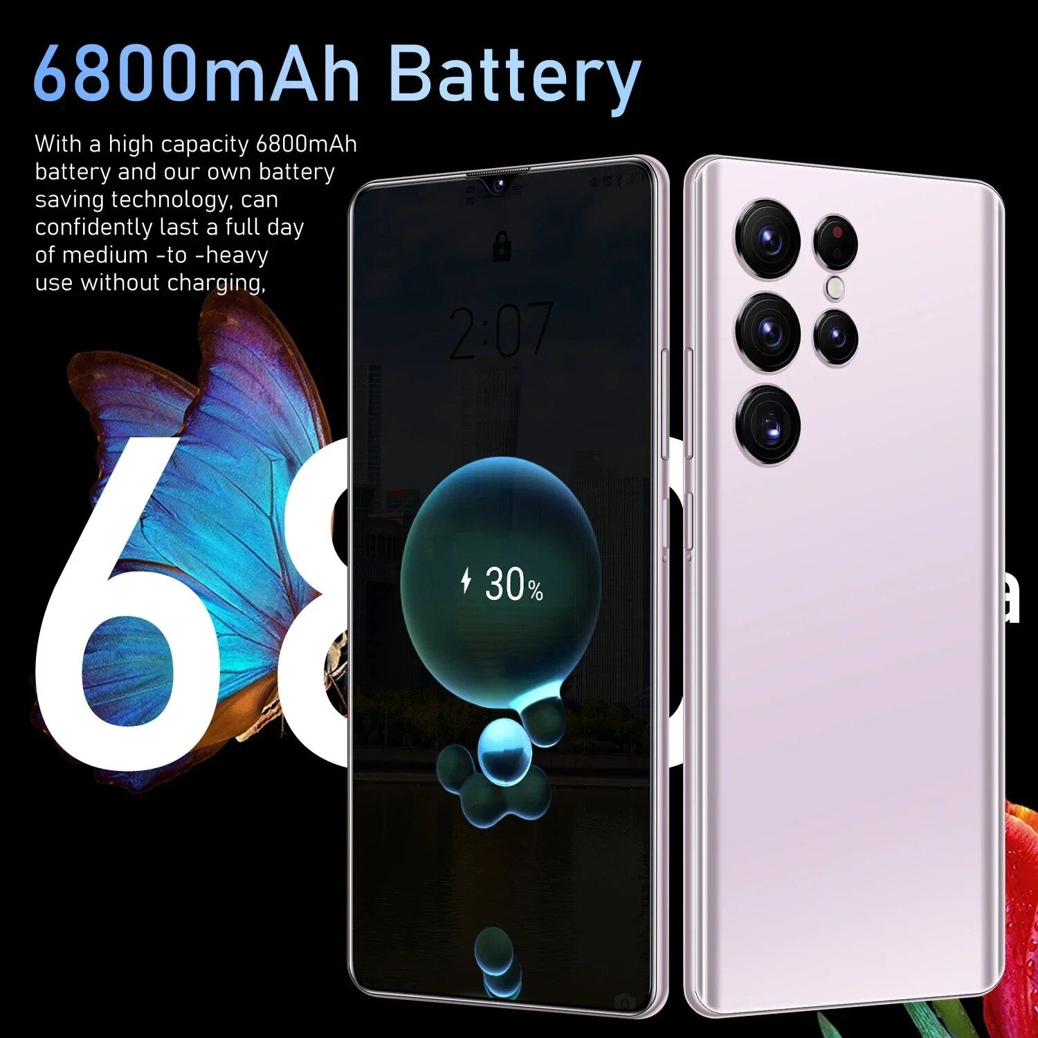 2023 new unlocked s23 ultra phone original 7.2 HD mobile phones android  6800mah mobile phones 16GB+1TB 5g global version phones