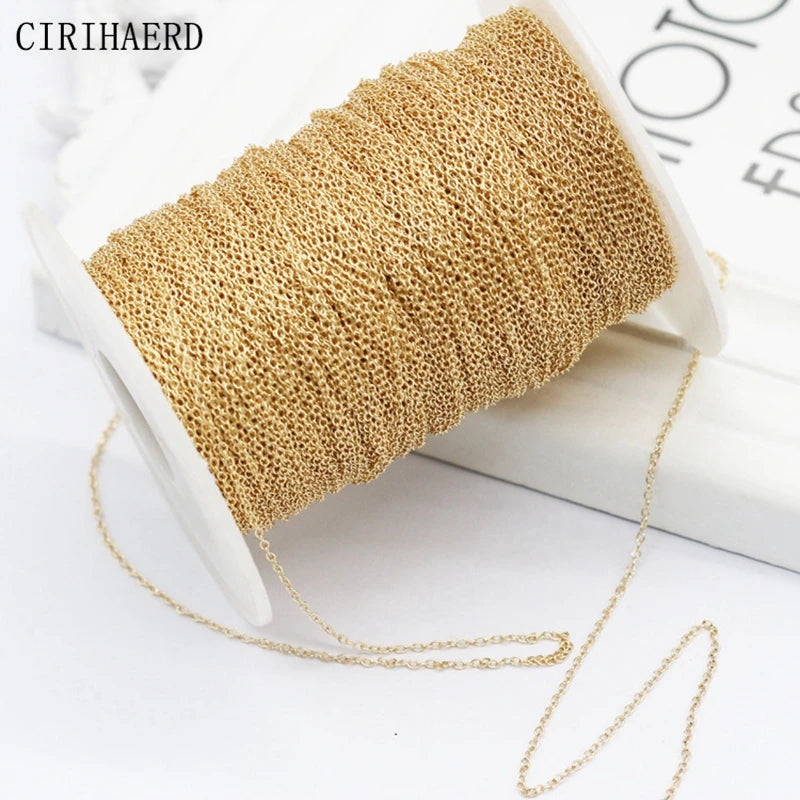 14K Gold Plated Women's Neck Chain DIY Making Tassel Necklace Extension Chain Supplies Components For Jewelry Accessories Sale