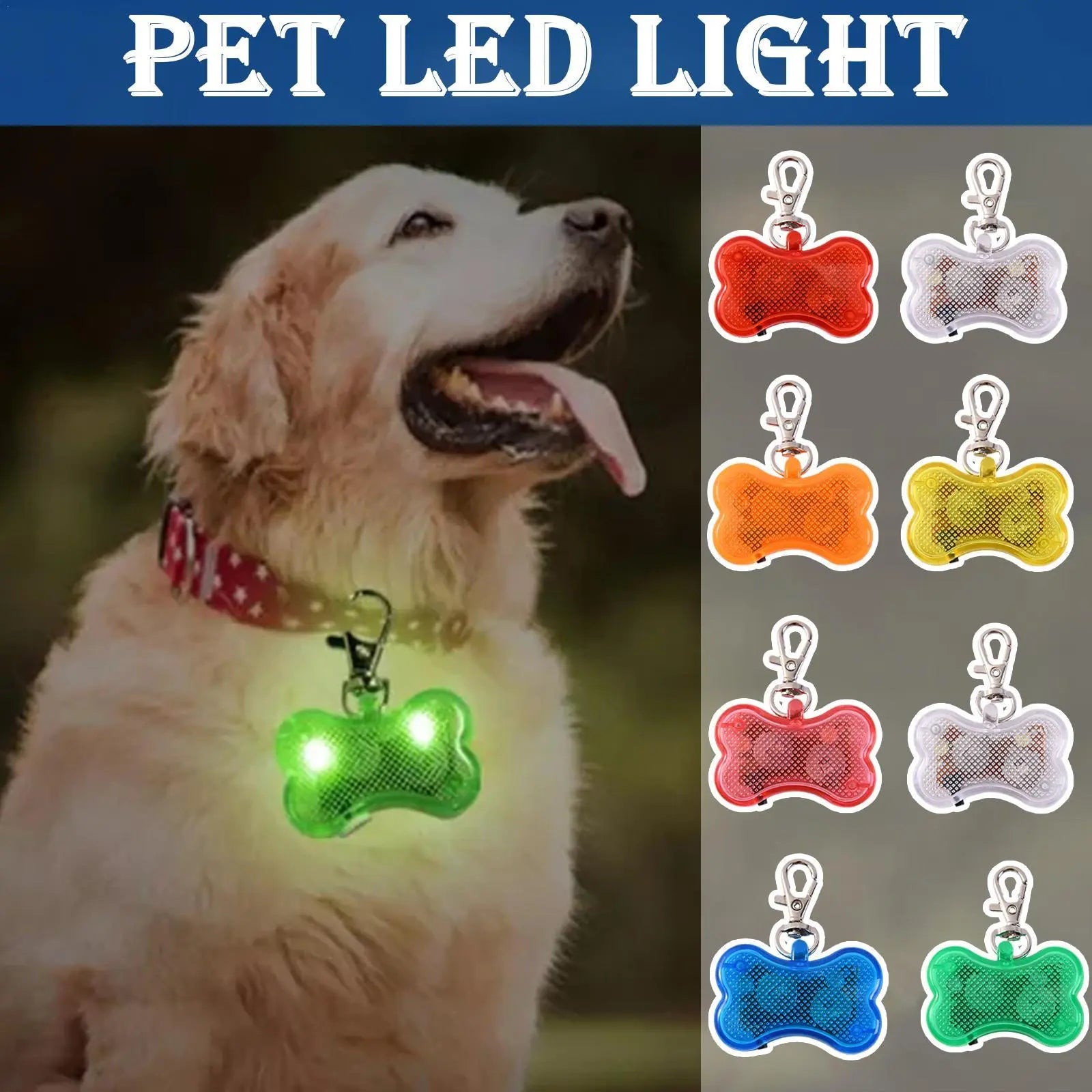 Dog Collar Night Safety Glowing Pendant LED Flash Lights Pet Leads Accessories Pet Luminous Bright Glowing Pendant In Dark