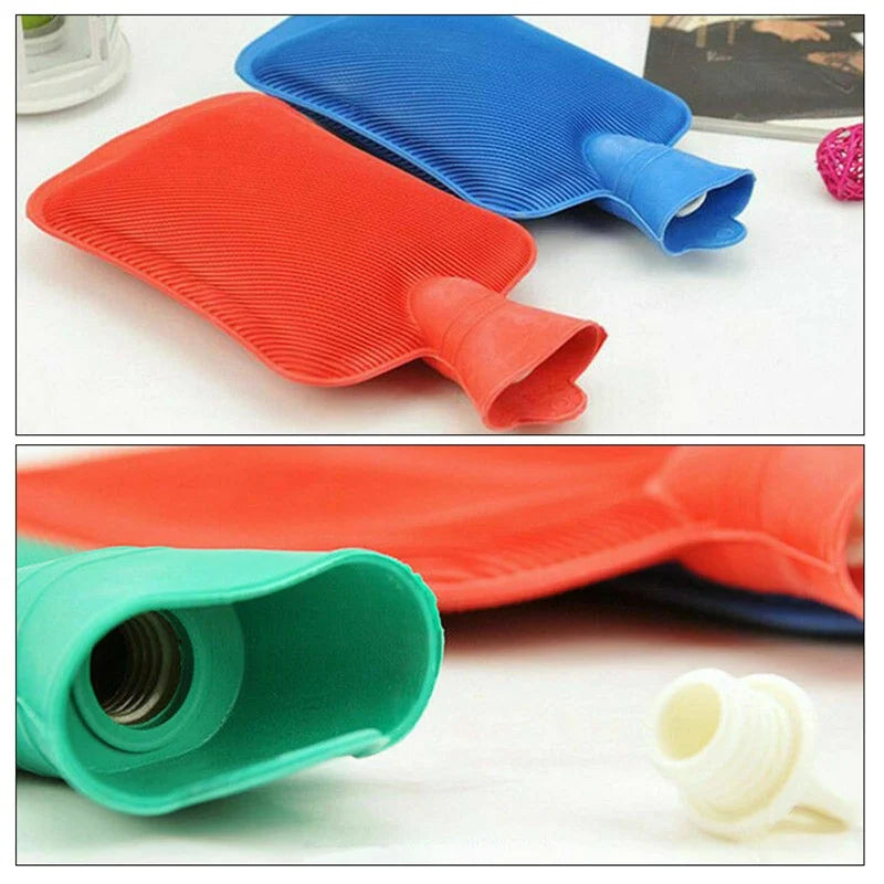 2000/500ml Water Injection Rubber Hot Water Bottle Thick Hot Water Bottle Winter Warm Water Bag Hand Feet Warmer Water Bottle1PC