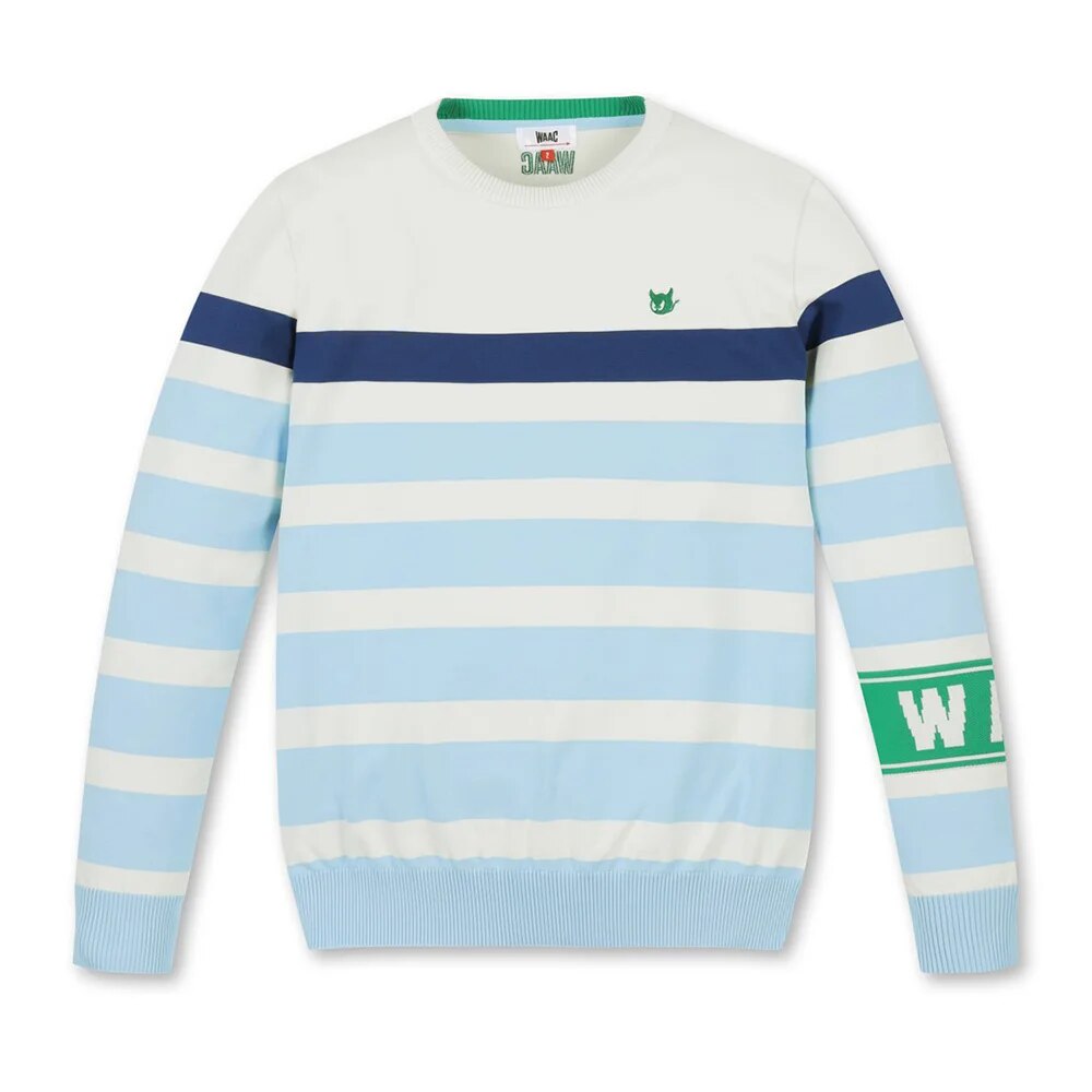 A Handsome Autumn Striped All-match Men's Knitted Sweater, Outdoor Sports Golf Warm Jacket, Korean Design, Trendy and Unique!!"