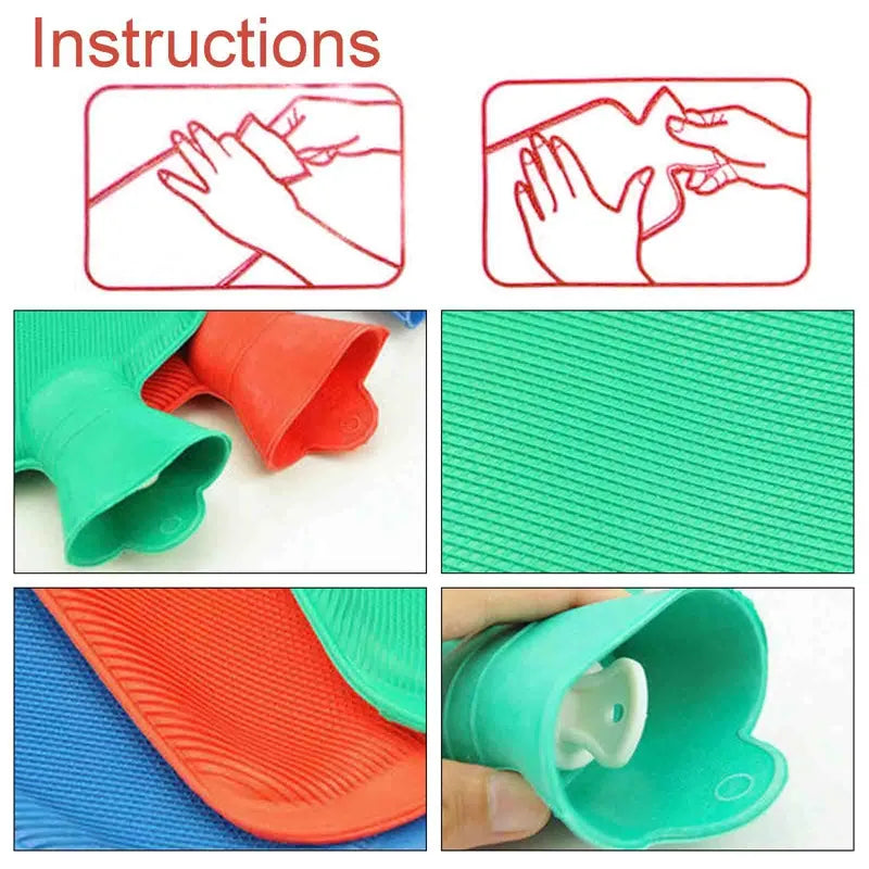 2000/500ml Water Injection Rubber Hot Water Bottle Thick Hot Water Bottle Winter Warm Water Bag Hand Feet Warmer Water Bottle1PC