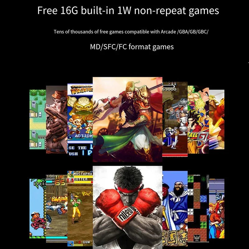2023 NEW Experience Classic RS08 Retro Arcade 30000+Games Console 6.5" Screen 10 Simulations Video Handheld Game 128G Game Card
