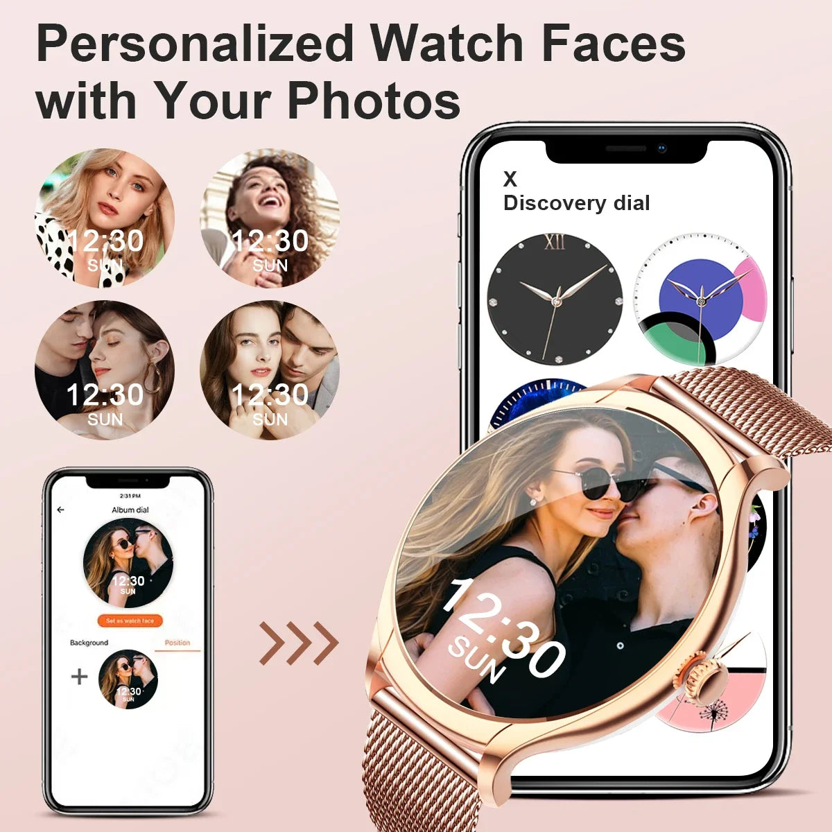 2023 New Bluetooth Call Smart Watch Women 1.39inch 360*360 HD Display Screen Custom Watch Face Luxury Waterproof Lady Smartwatch