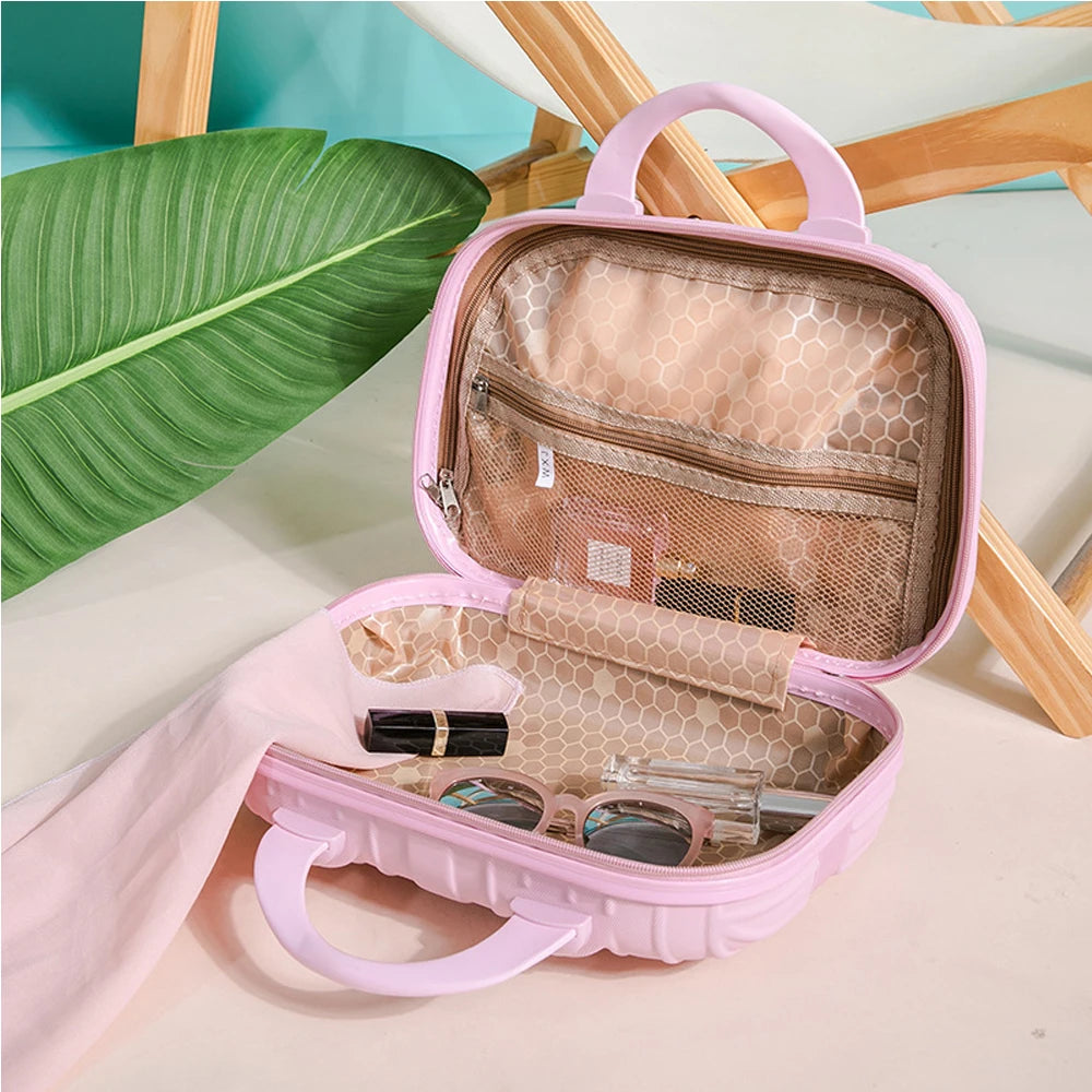 14" Pink Waterproof Explosion-proof Lady Travel Suitcase Women's Makeup Bag Size:31-14.5-24cm